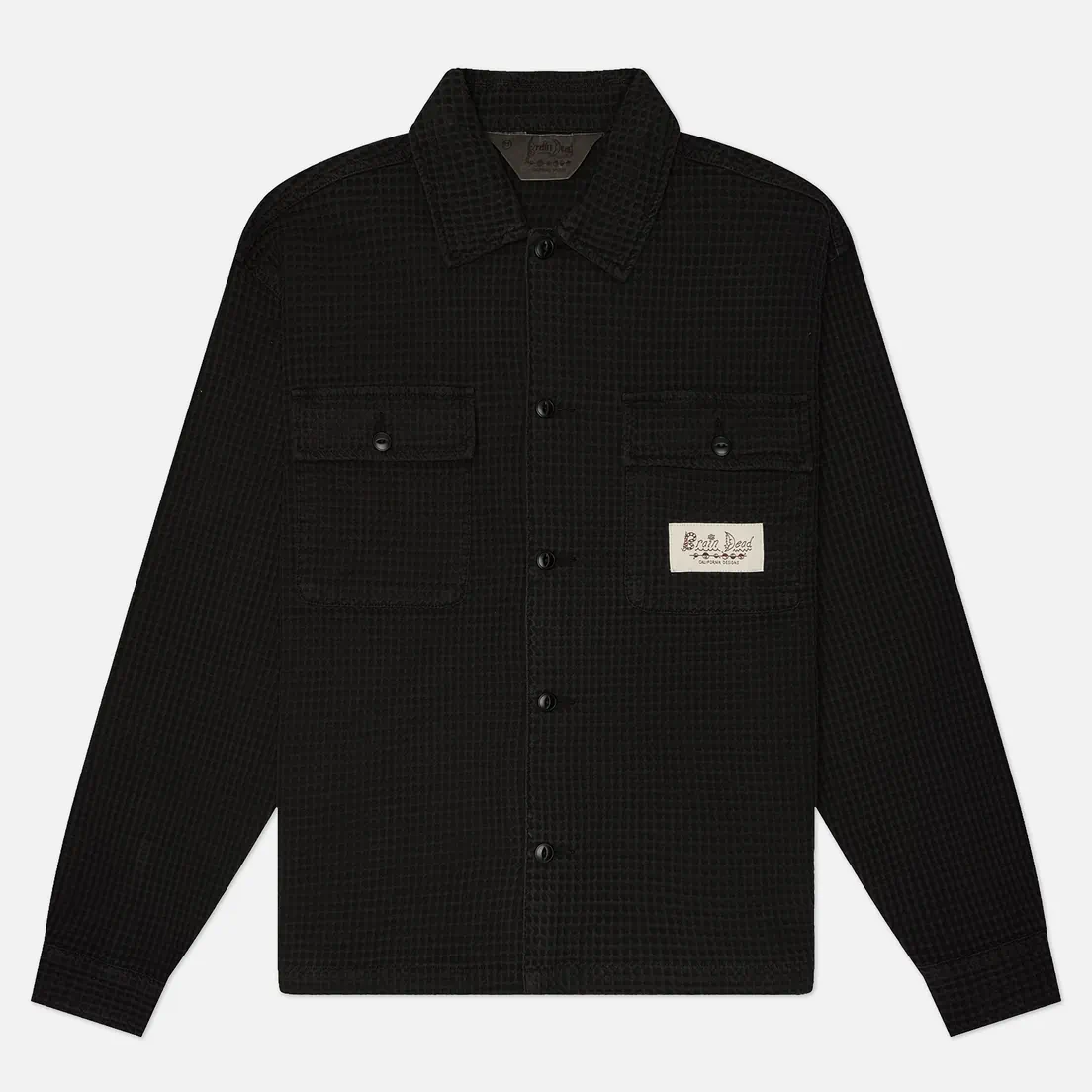 Brain Dead Мужская рубашка Waffle Button Front