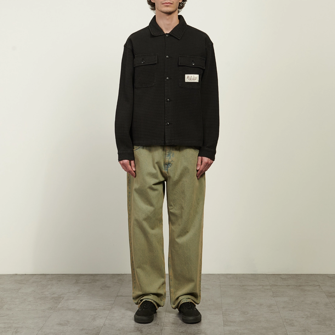 Brain Dead Мужская рубашка Waffle Button Front