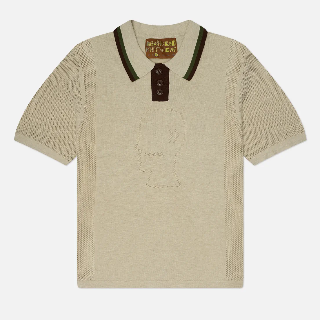 Brain Dead Мужское поло Logo Head Pointelle