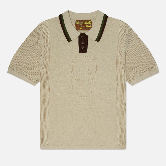 Мужское поло Brain Dead Logo Head Pointelle