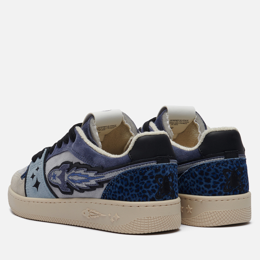 Enterprise Japan Женские кроссовки EJ Egg Rocket Low Suede/Printed Leather