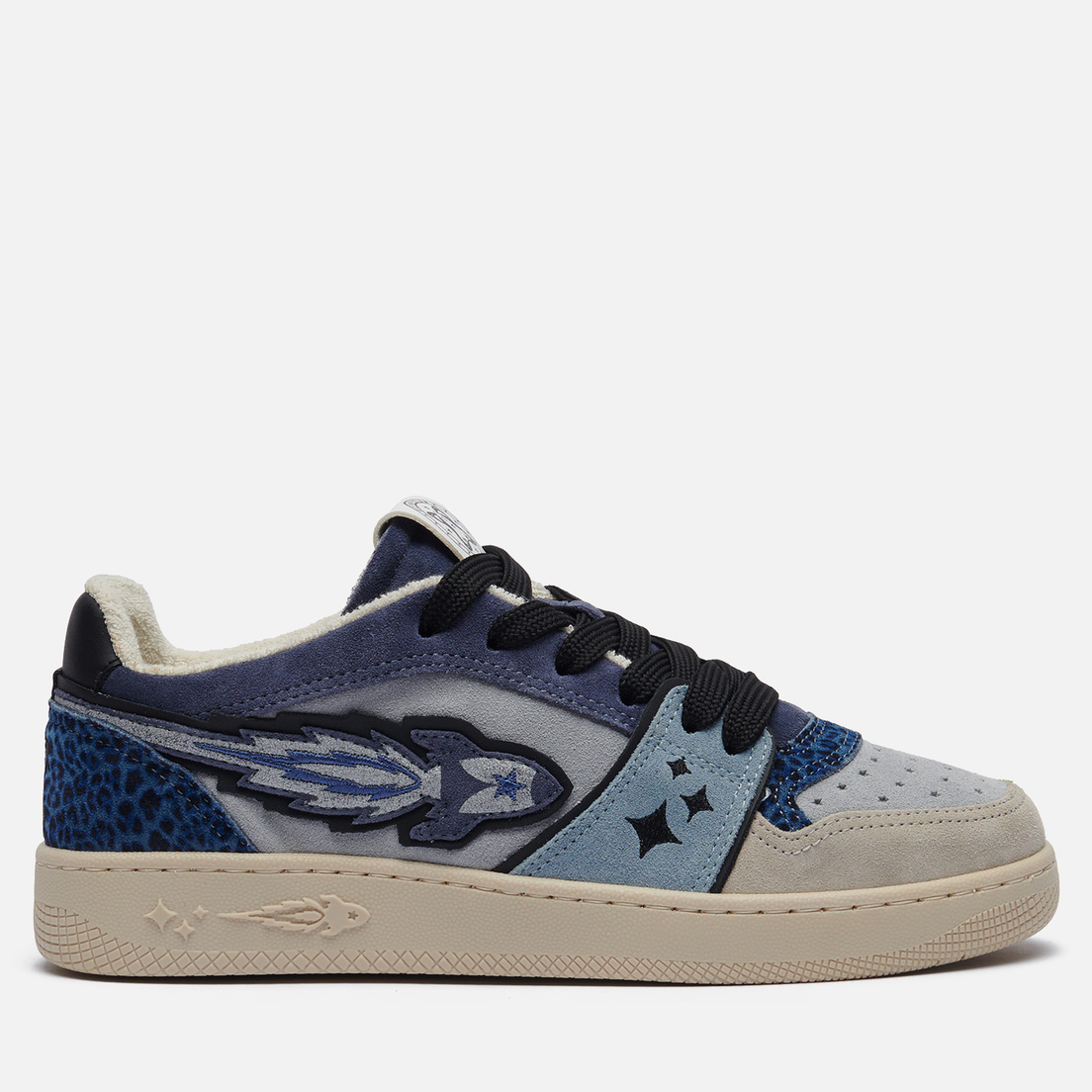 Enterprise Japan Женские кроссовки EJ Egg Rocket Low Suede/Printed Leather