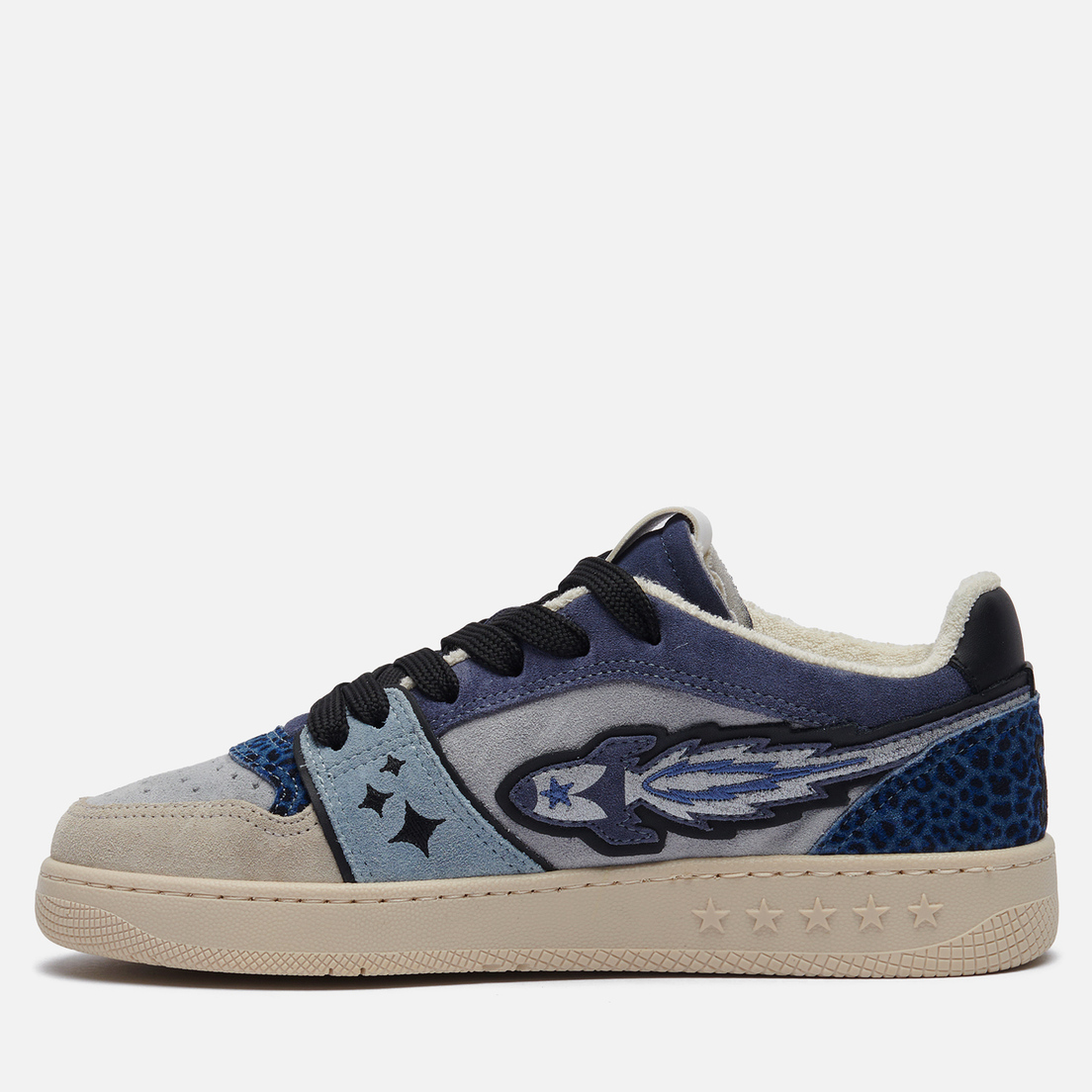 Enterprise Japan Женские кроссовки EJ Egg Rocket Low Suede/Printed Leather