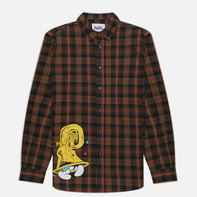 Butter Goods x The Smurfs Harmony Plaid butter goods x the smurfs lazy logo
