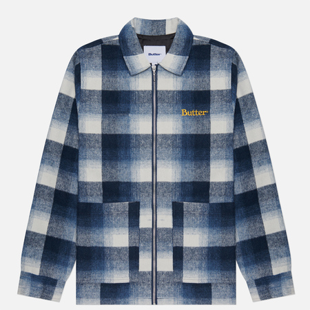 Мужская демисезонная куртка Butter Goods Plaid Zip Thru Overshirt, цвет синий, размер XXL - фото 1
