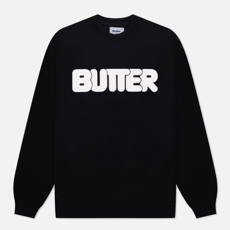 Мужская толстовка Butter Goods Rounded Logo Crew Neck, цвет чёрный, размер M