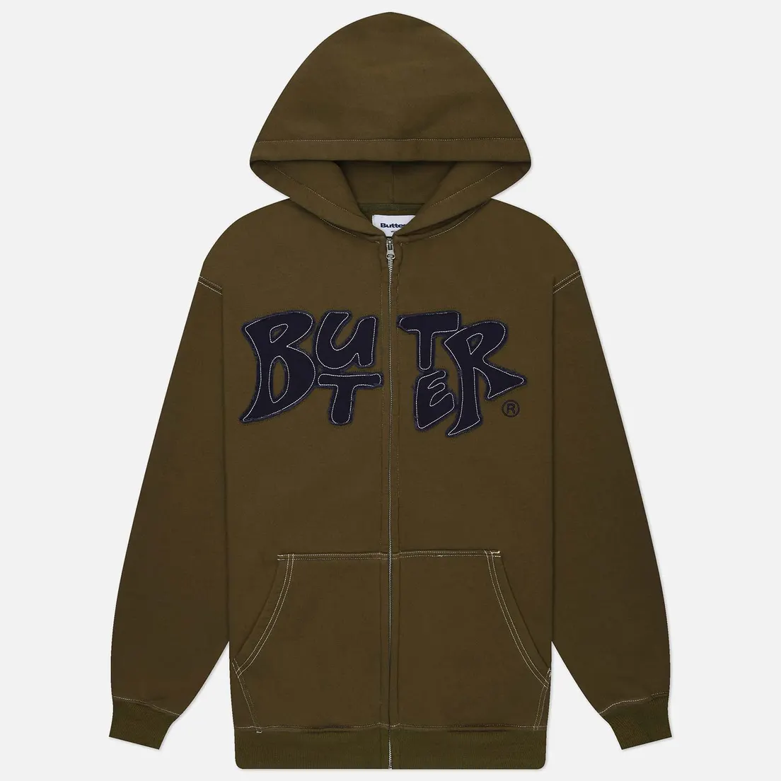 Butter Goods Мужская толстовка Fabric Applique Zip-Thru Hoodie