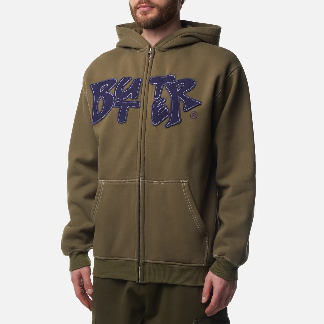 Butter Goods Мужская толстовка Fabric Applique Zip-Thru Hoodie