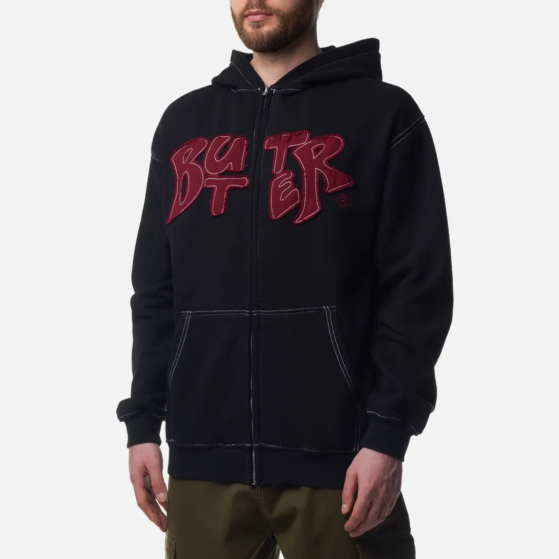 Butter Goods Мужская толстовка Fabric Applique Zip-Thru Hoodie