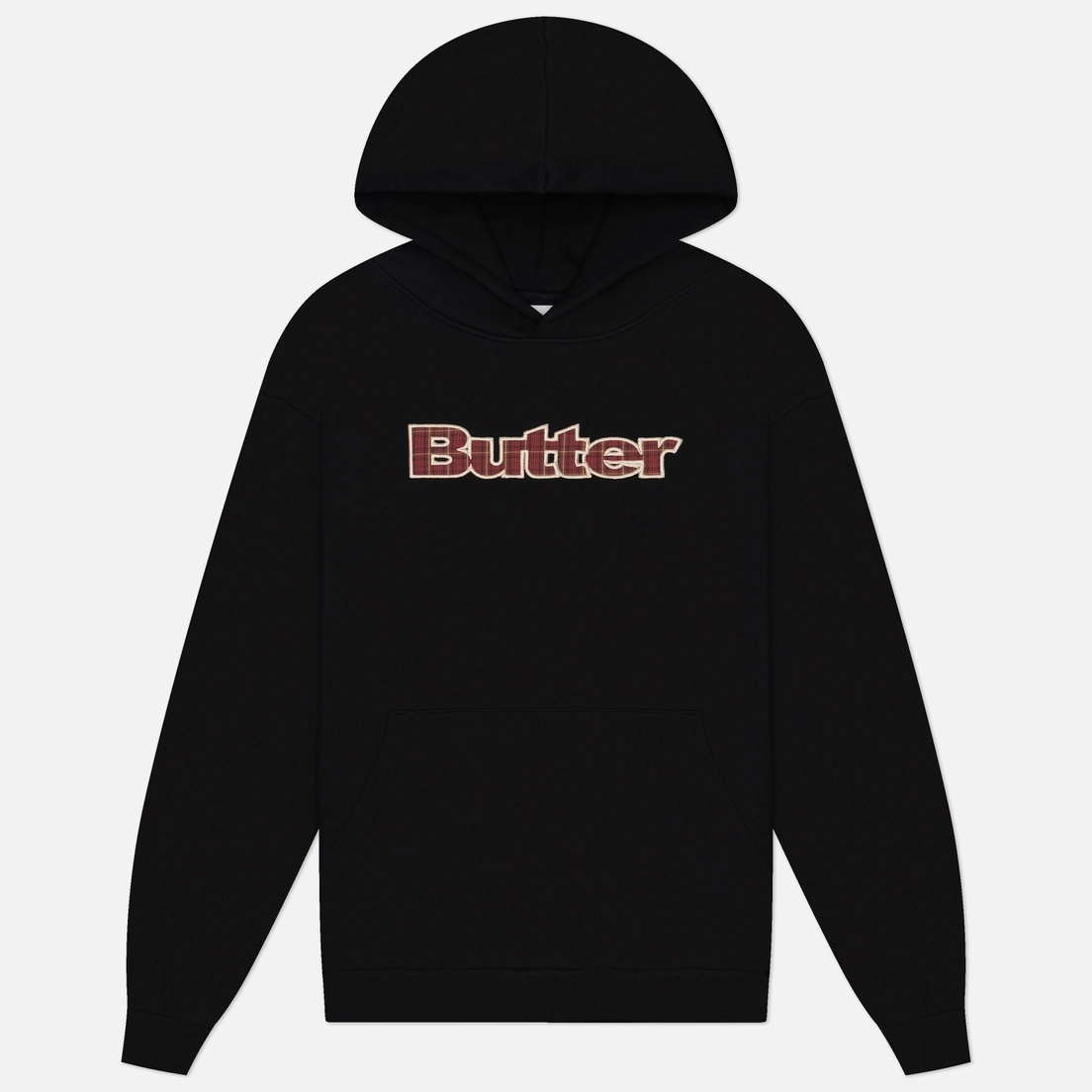 Butter Goods Мужская толстовка Plaid Logo Applique Pullover Hoodie