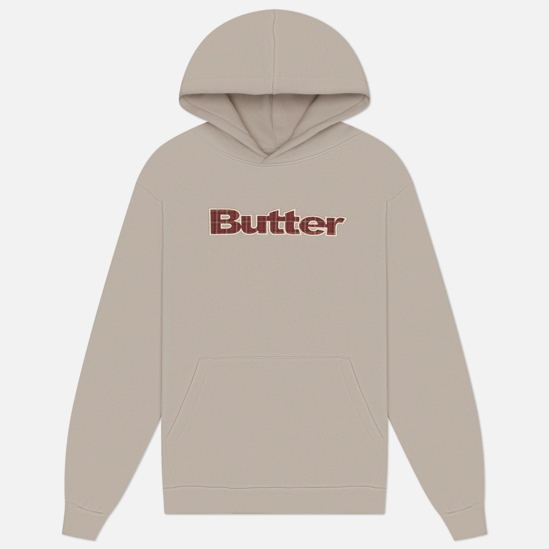 Butter Goods Мужская толстовка Plaid Logo Applique Pullover Hoodie