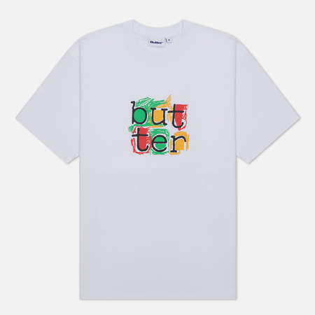 фото Мужская футболка butter goods scribble, цвет белый, размер s