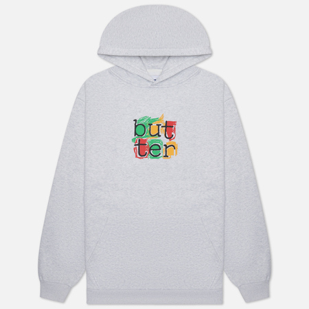 фото Мужская толстовка butter goods scribble hoodie, цвет серый, размер s