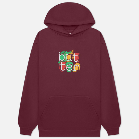 фото Мужская толстовка butter goods scribble hoodie, цвет бордовый, размер s