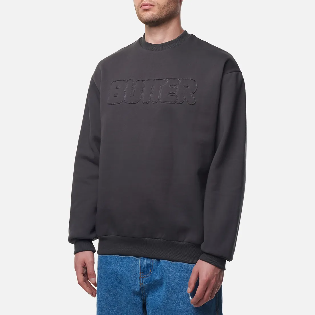 Butter Goods Мужская толстовка Fabric Applique Crew Neck