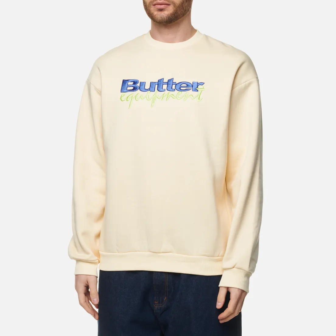 Butter Goods Мужская толстовка Equipment Embroidered Crew Neck