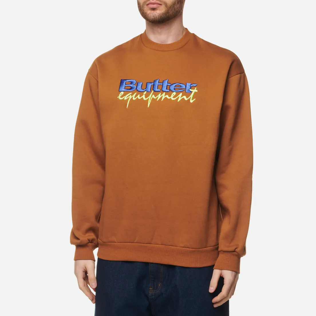 Butter Goods Мужская толстовка Equipment Embroidered Crew Neck