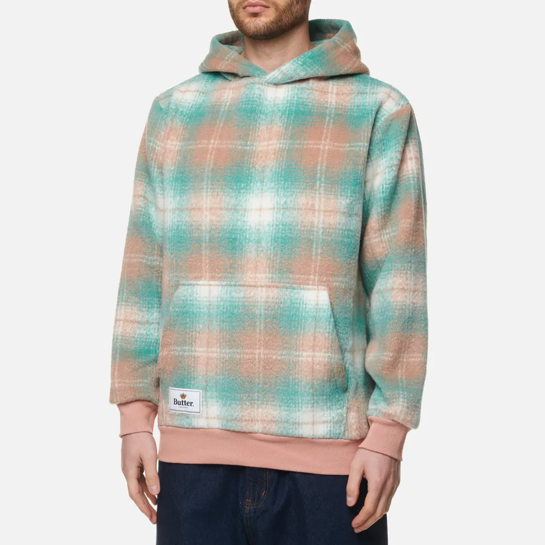 Butter Goods Мужская толстовка Heavyweight Plaid Hoodie