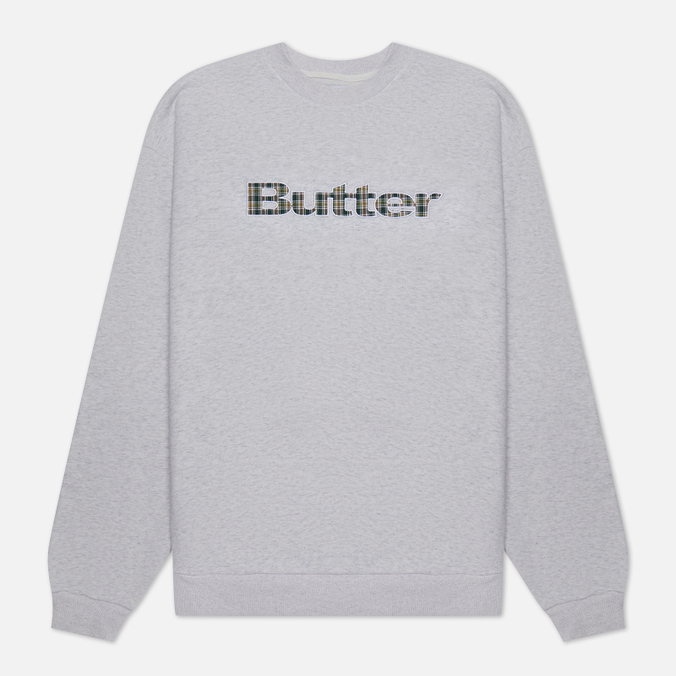 Butter Goods Plaid Applique Logo Crew Neck