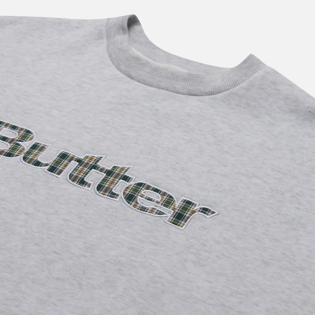 Butter Goods Мужская толстовка Plaid Applique Logo Crew Neck