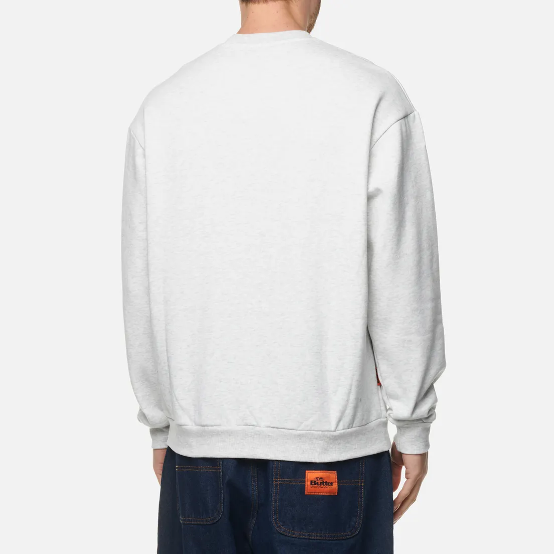 Butter Goods Мужская толстовка Plaid Applique Logo Crew Neck