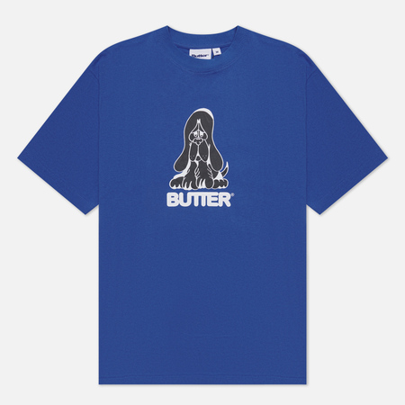 фото Мужская футболка butter goods hound, цвет синий, размер s