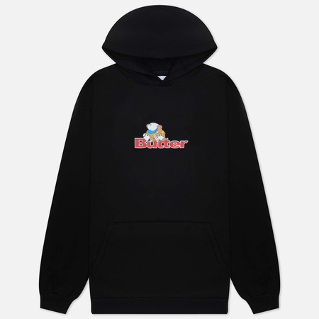 фото Мужская толстовка butter goods teddy logo hoodie, цвет чёрный, размер s