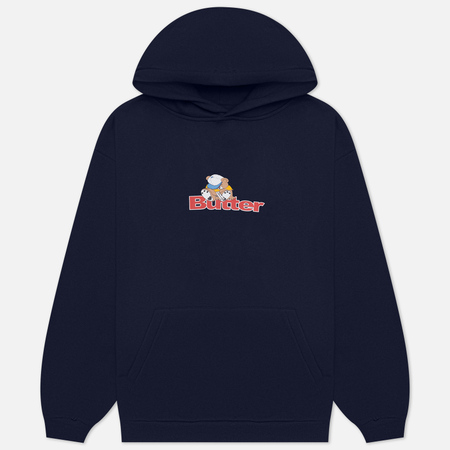 фото Мужская толстовка butter goods teddy logo hoodie, цвет синий, размер s