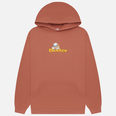фото Мужская толстовка butter goods teddy logo hoodie, цвет оранжевый, размер s