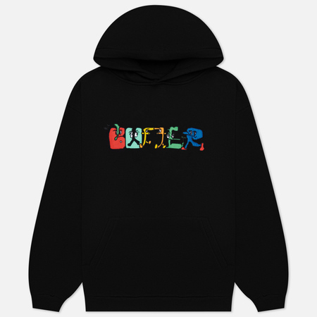 фото Мужская толстовка butter goods zorched hoodie, цвет чёрный, размер s