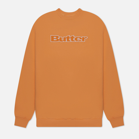 фото Мужская толстовка butter goods cord logo crew neck, цвет оранжевый, размер s