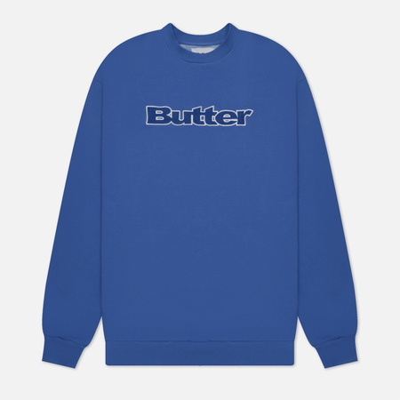 фото Мужская толстовка butter goods cord logo crew neck, цвет голубой, размер s