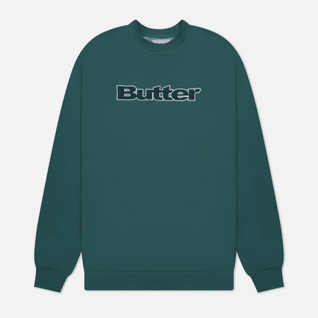 фото Мужская толстовка butter goods cord logo crew neck, цвет зелёный, размер s