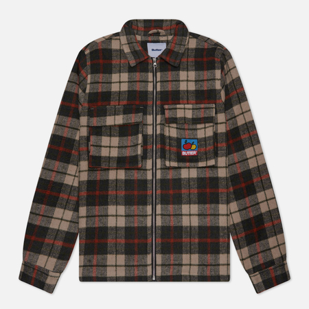 фото Мужская рубашка butter goods grove plaid overshirt, цвет коричневый, размер s