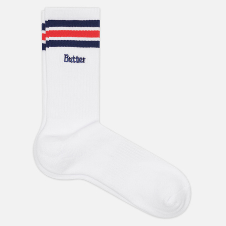 фото Носки butter goods stripe embroidered logo, цвет белый, размер 40-46 eu