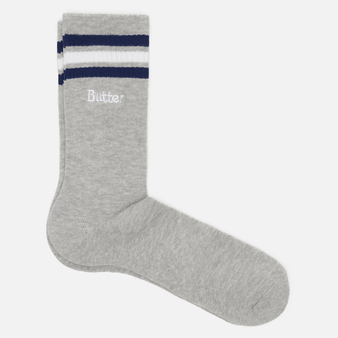 Носки Butter Goods Stripe Embroidered Logo, цвет серый