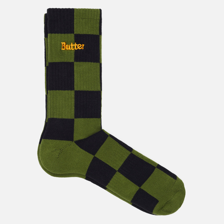 фото Носки butter goods checkered, цвет зелёный, размер 40-46 eu