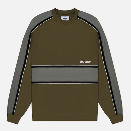 Мужская толстовка Butter Goods Division Crewneck, цвет оливковый, размер S
