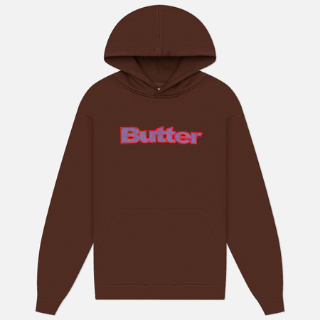 Мужская толстовка Butter Goods Ripstop Logo Applique Pullover Hoodie, цвет коричневый, размер M