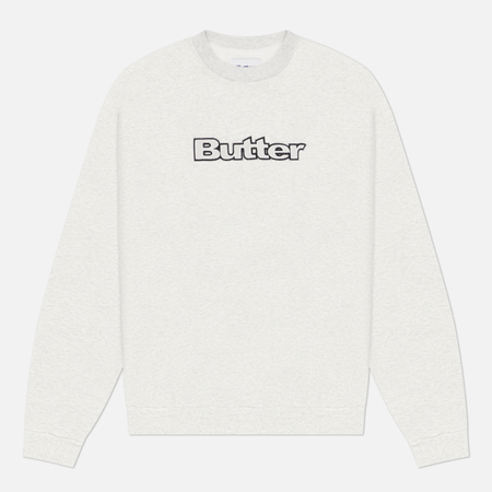 Мужская толстовка Butter Goods Satin Applique Logo Crewneck, цвет серый, размер XL