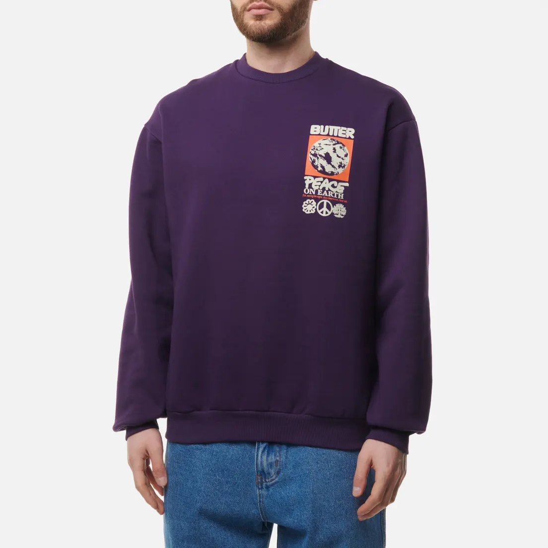 Butter Goods Мужская толстовка Peace On Earth Crew Neck