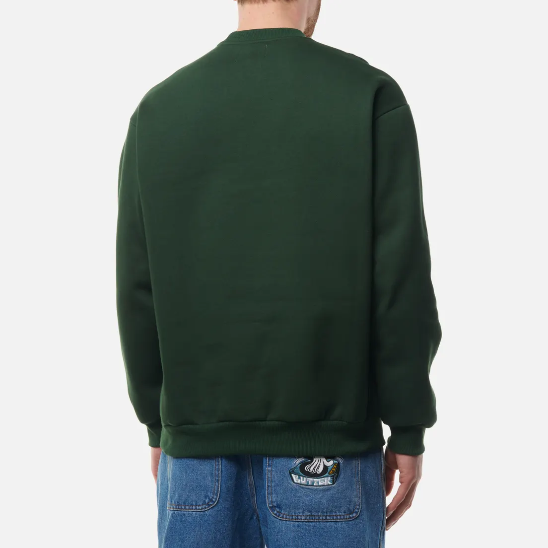 Butter Goods Мужская толстовка Plaid Applique Crew Neck