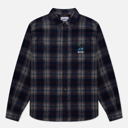 фото Мужская рубашка butter goods cherry flannel, цвет синий, размер s