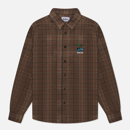 фото Мужская рубашка butter goods cherry flannel, цвет бежевый, размер s