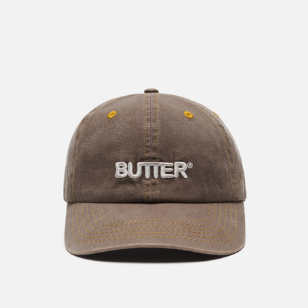 фото Кепка butter goods rounded logo 6 panel, цвет коричневый