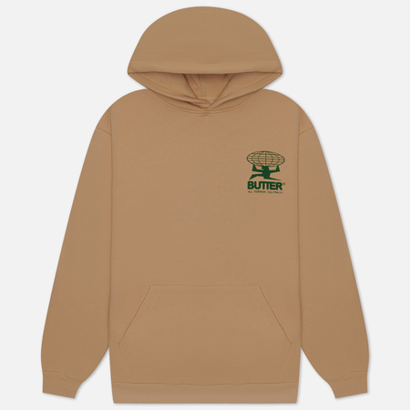 фото Мужская толстовка butter goods all terrain hoodie, цвет бежевый, размер s