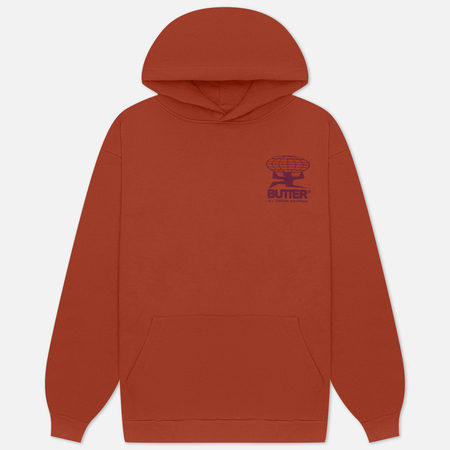 фото Мужская толстовка butter goods all terrain hoodie, цвет оранжевый, размер s