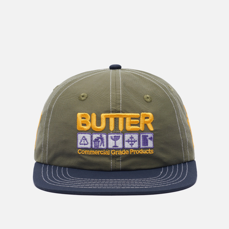 фото Кепка butter goods symbols 6 panel, цвет оливковый