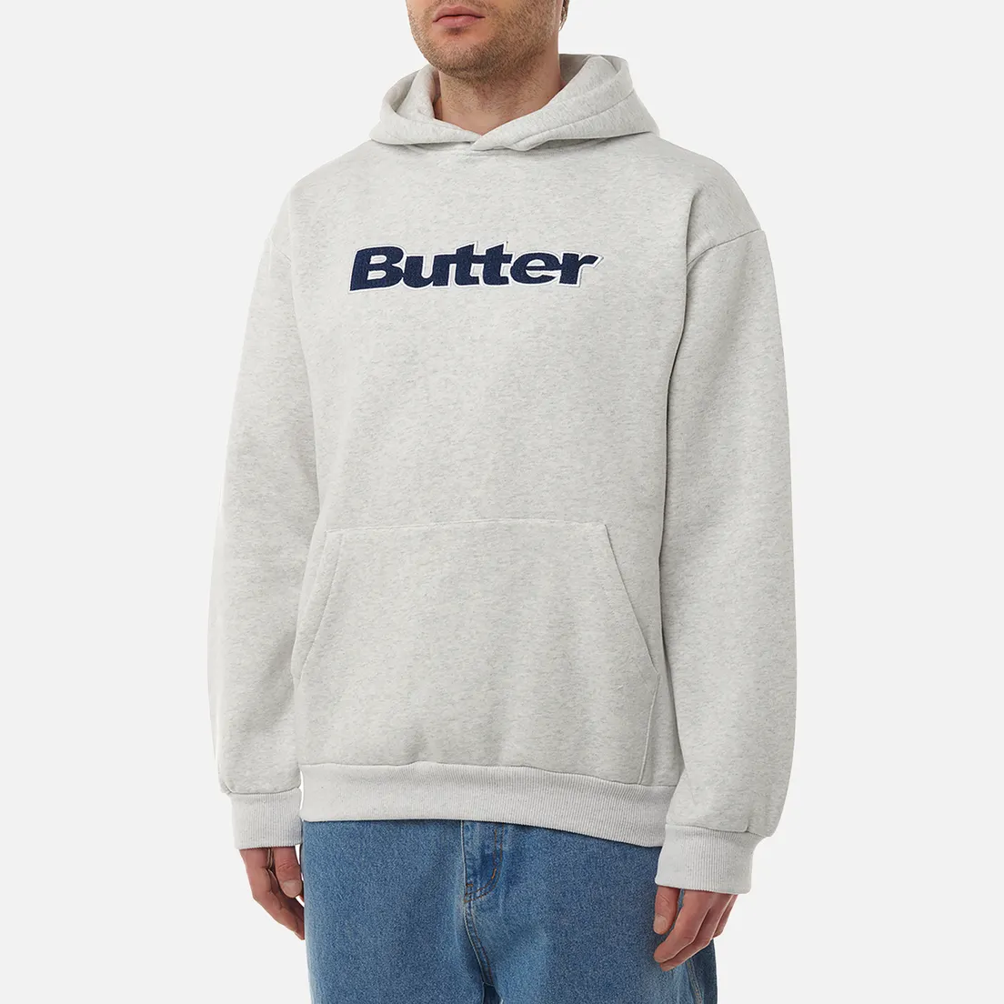Butter Goods Мужская толстовка Logo Denim Applique Pullover Hoodie