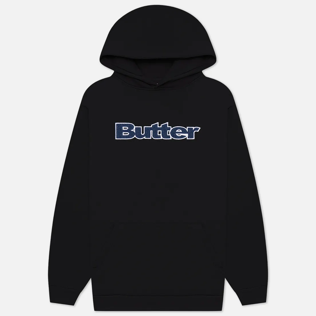 Butter Goods Мужская толстовка Logo Denim Applique Pullover Hoodie